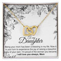 Load image into Gallery viewer, To My Pregnant Daughter - Interlocking Hearts Necklace - JustFamilyThings

