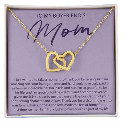 To My Boyfriends Mom - I Just Wanted to Take A Moment - Interlocking Hearts Necklace - JustFamilyThings