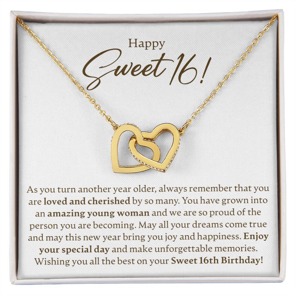 Happy Sweet 16 - Interlocking Hearts Necklace - JustFamilyThings