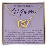 Load image into Gallery viewer, To My Boyfriends Mom - Thank You For Raising An Amazing Son - Interlocking Hearts Necklace - JustFamilyThings
