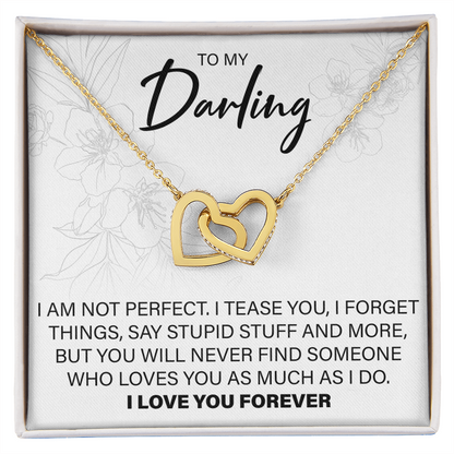 To My Darling - Interlocking Hearts Necklace - JustFamilyThings