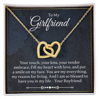 Load image into Gallery viewer, To My Girlfriend - Your Touch, Your Kiss - Interlocking Hearts Necklace - JustFamilyThings
