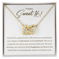 Load image into Gallery viewer, Happy Sweet 16 - Special Time - Interlocking Hearts Necklace - JustFamilyThings
