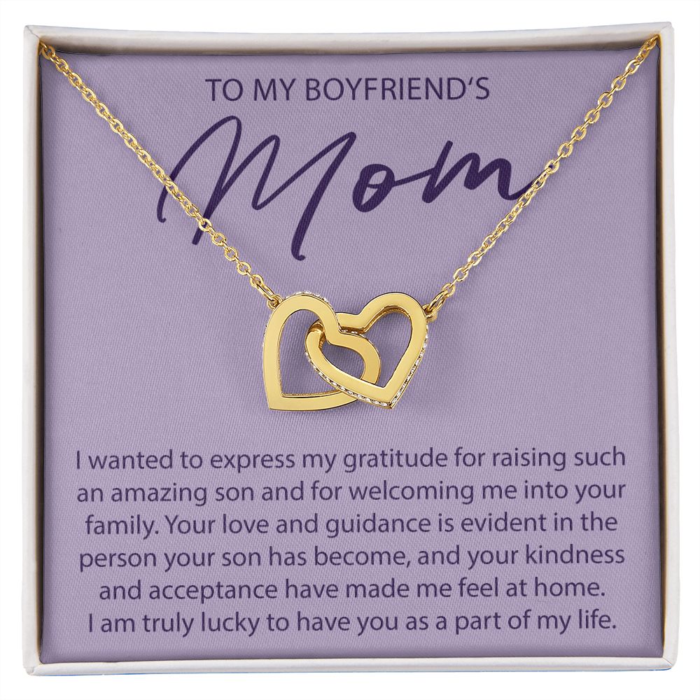 To My Boyfriends Mom - Expressing My Gratitude - Interlocking Hearts Necklace - JustFamilyThings