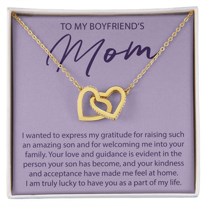 To My Boyfriends Mom - Expressing My Gratitude - Interlocking Hearts Necklace - JustFamilyThings