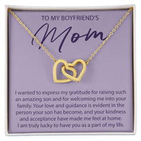 Load image into Gallery viewer, To My Boyfriends Mom - Expressing My Gratitude - Interlocking Hearts Necklace - JustFamilyThings

