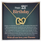 Happy 21st Birthday - From Parents - Interlocking Hearts Necklace - JustFamilyThings