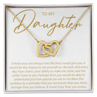 Load image into Gallery viewer, To My Daughter - If There Was One Thing I Could Give You - Interlocking Hearts Necklace - JustFamilyThings
