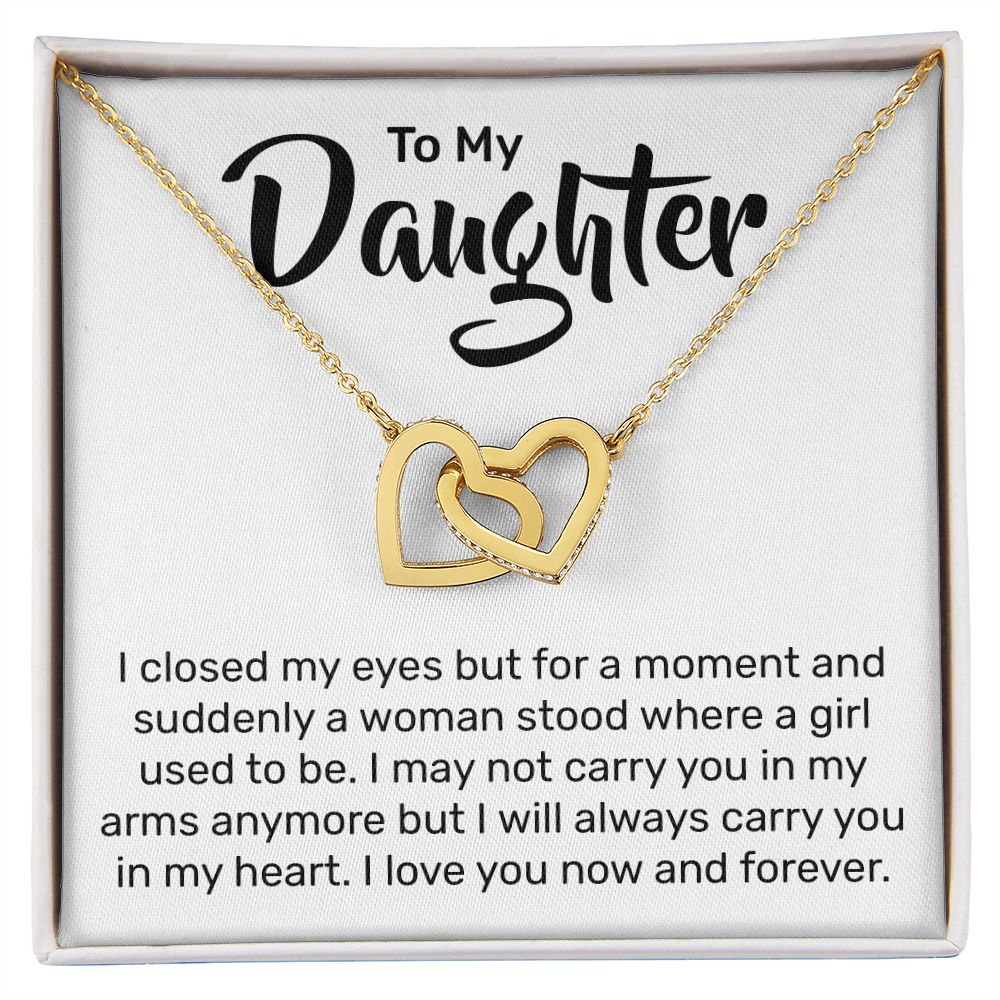 To My Daughter - Interlocking Hearts Necklace - JustFamilyThings