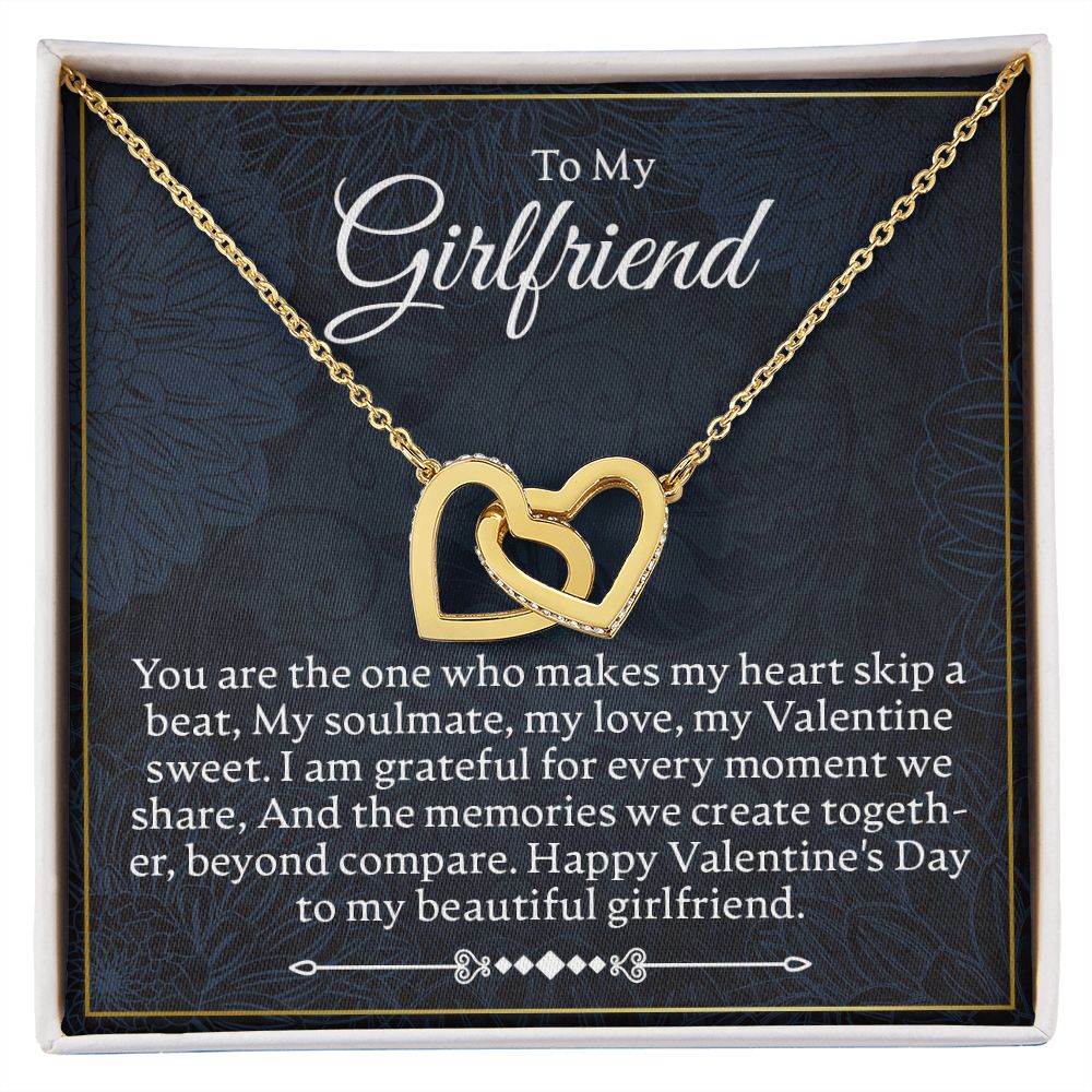 To My Girlfriend - You Are The One - Interlocking Hearts Necklace - JustFamilyThings