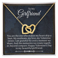 Load image into Gallery viewer, To My Girlfriend - You Are The One - Interlocking Hearts Necklace - JustFamilyThings
