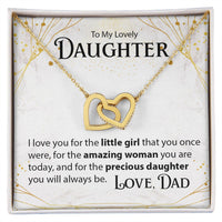 Load image into Gallery viewer, To My Daughter, From Dad - Interlocking Hearts Necklace - JustFamilyThings
