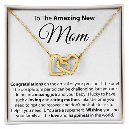 To The Amazing New Mom - Interlocking Hearts Necklace