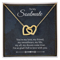 Load image into Gallery viewer, To my soulmate - you&#39;re my love - Interlocking Hearts Necklace - JustFamilyThings
