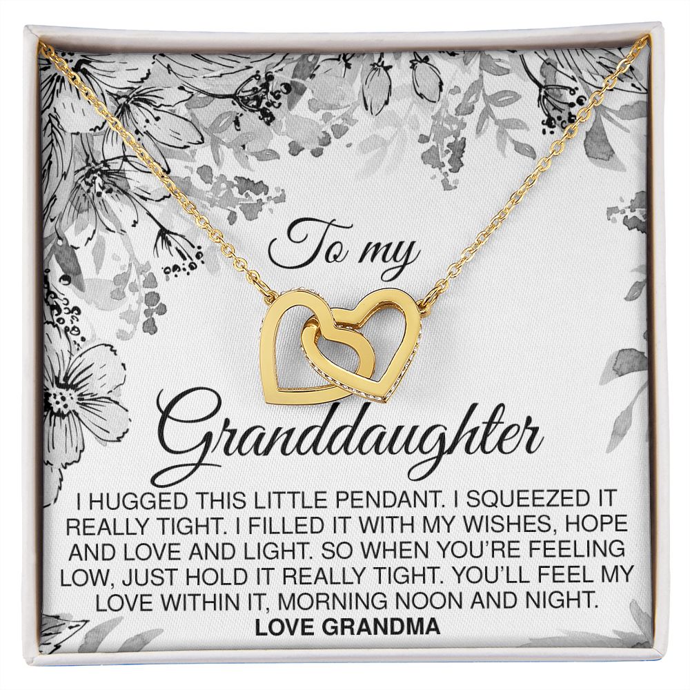 To Granddaughter From Grandma - Interlocking Hearts Necklace - JustFamilyThings