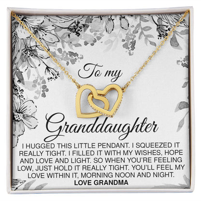 To Granddaughter From Grandma - Interlocking Hearts Necklace - JustFamilyThings