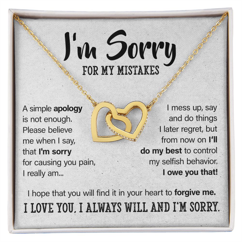 I'm Sorry For My Mistakes - Interlocking Hearts Necklace - JustFamilyThings