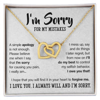 Load image into Gallery viewer, I&#39;m Sorry For My Mistakes - Interlocking Hearts Necklace - JustFamilyThings
