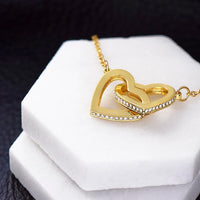 Load image into Gallery viewer, To My Dear Granddaughter - With Every Step You Take - Interlocking Hearts Necklace - JustFamilyThings

