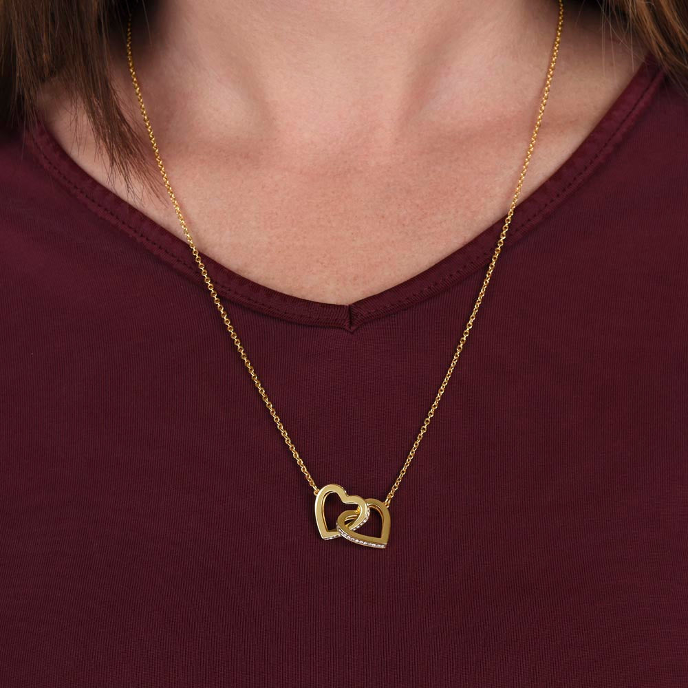 To My Awesome Granddaughter - Interlocking Hearts Necklace - JustFamilyThings