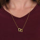 To My Girlfriend - Your Touch, Your Kiss - Interlocking Hearts Necklace - JustFamilyThings