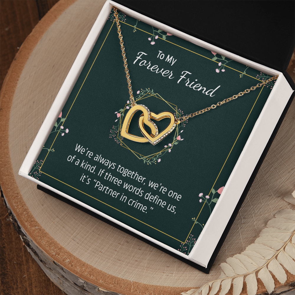 To My Forever Friend, Best Friend - Interlocking Hearts Necklace - JustFamilyThings