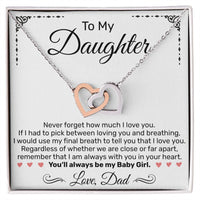 Load image into Gallery viewer, To My Daughter From Dad - Interlocking Hearts Necklace - JustFamilyThings
