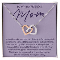 Load image into Gallery viewer, To My Boyfriends Mom - I Wanted To Take A Moment - Interlocking Hearts Necklace - JustFamilyThings
