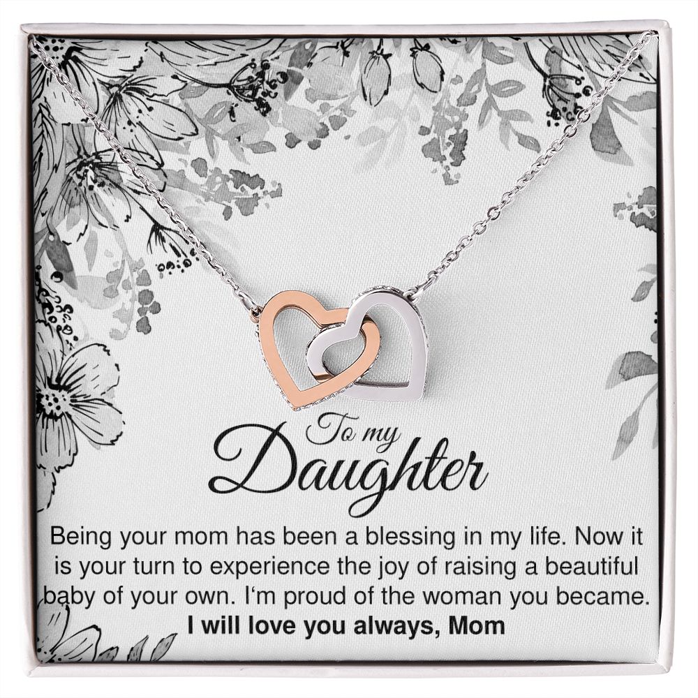 To My Pregnant Daughter - Interlocking Hearts Necklace - JustFamilyThings