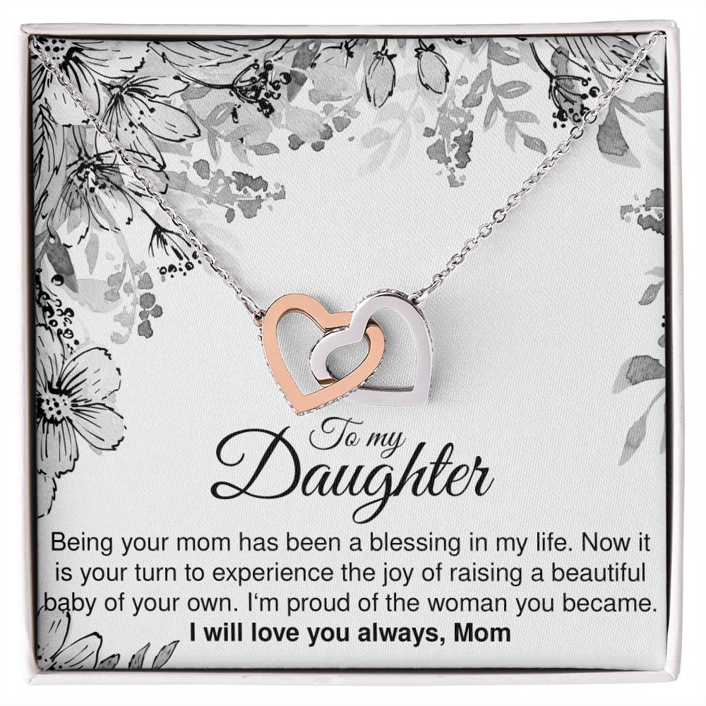 To My Pregnant Daughter - Interlocking Hearts Necklace - JustFamilyThings