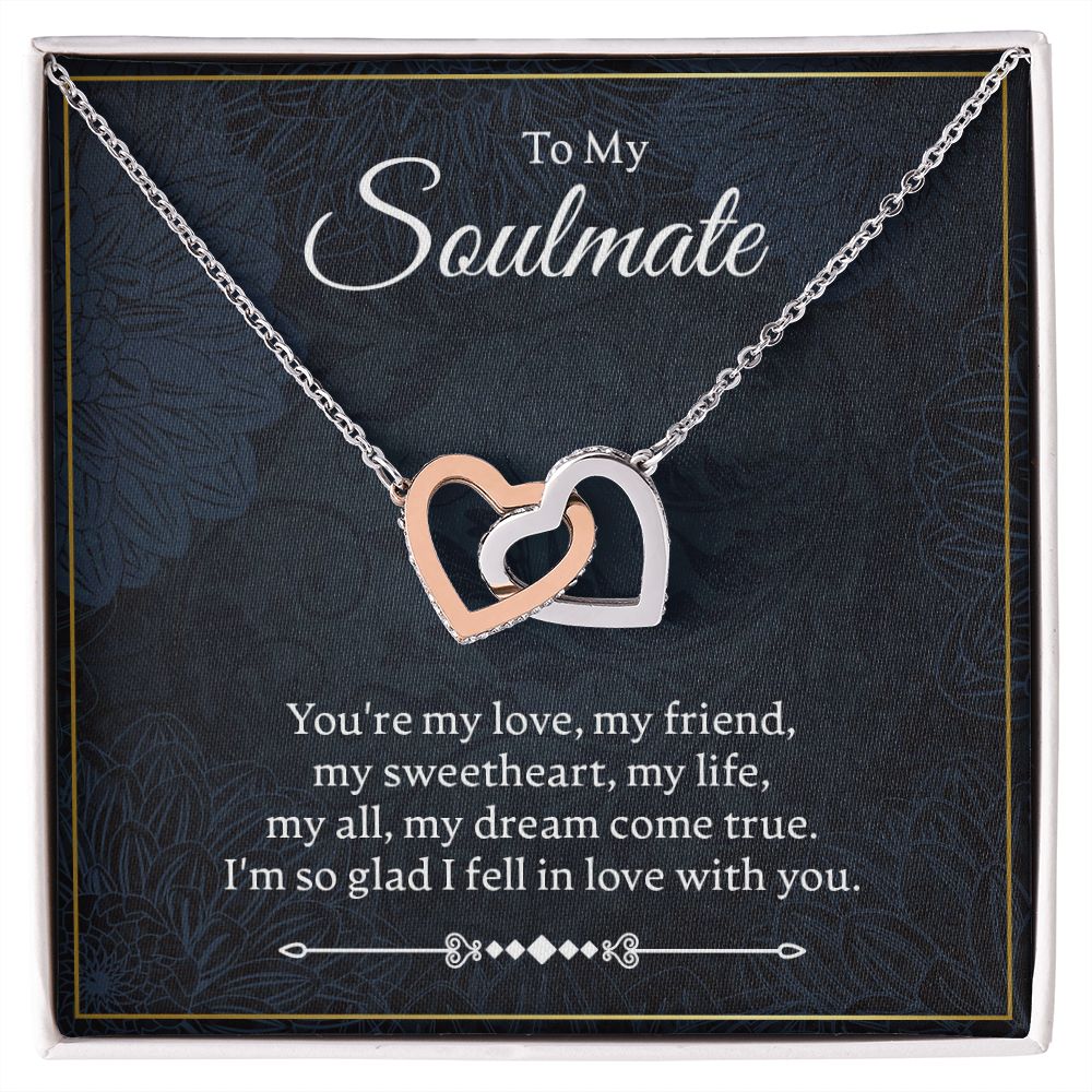 To my soulmate - you're my love - Interlocking Hearts Necklace - JustFamilyThings