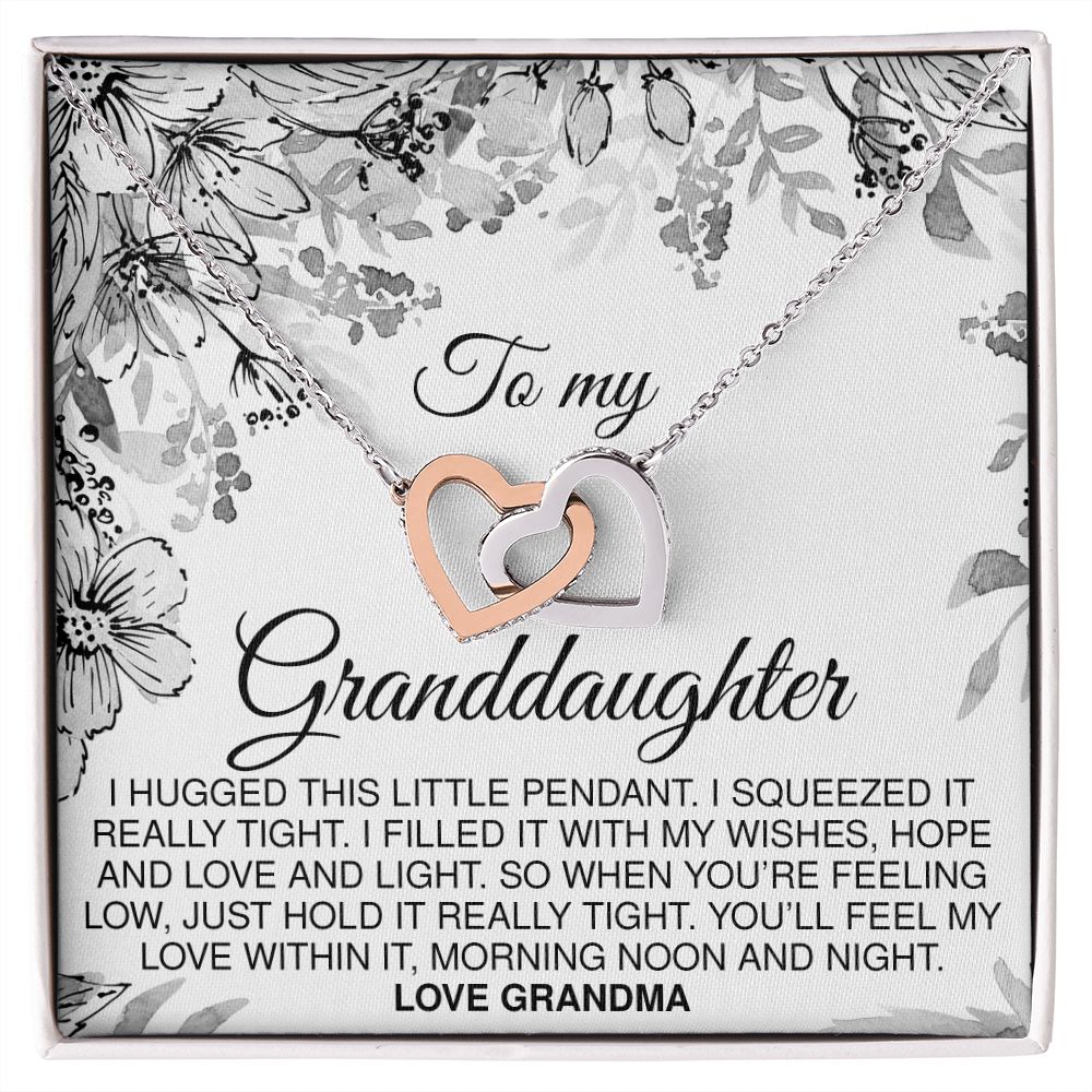 To Granddaughter From Grandma - Interlocking Hearts Necklace - JustFamilyThings