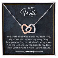Load image into Gallery viewer, To My Wife - You Are The One - Interlocking Hearts Necklace - JustFamilyThings
