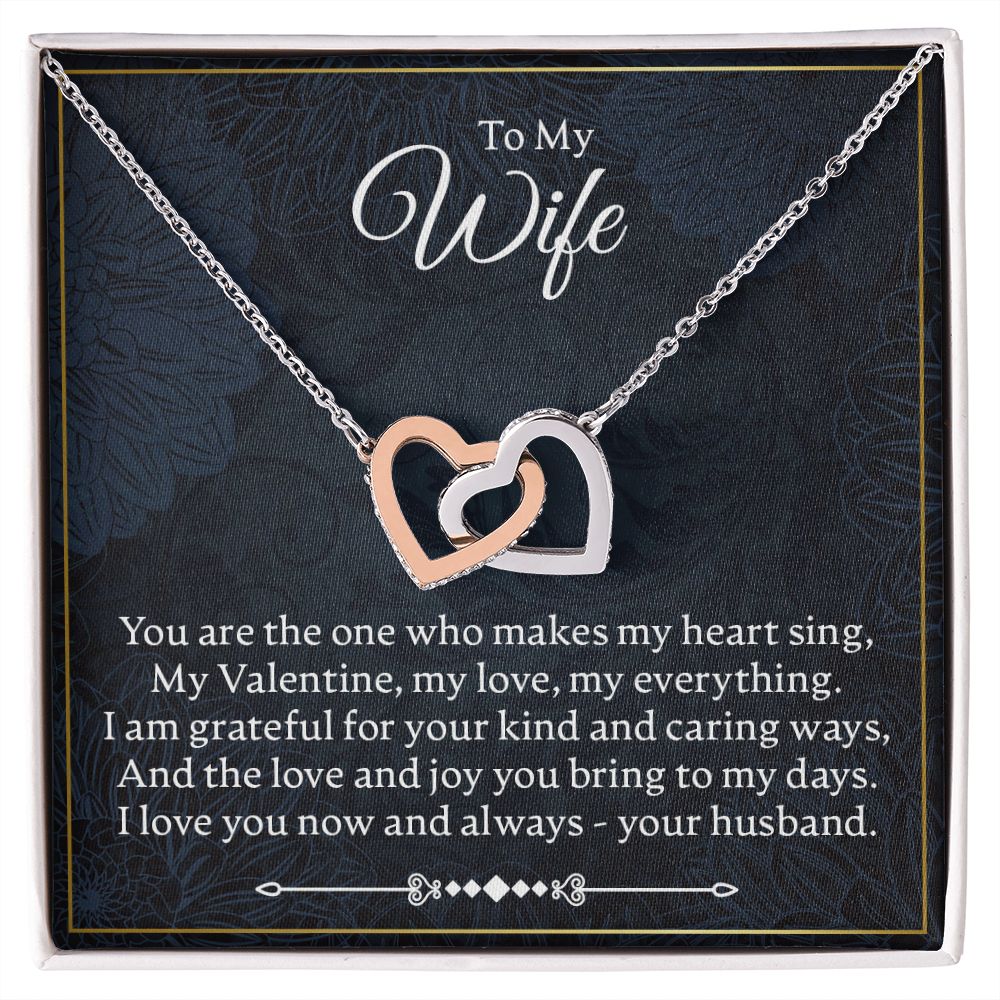 To My Wife - You Are The One - Interlocking Hearts Necklace - JustFamilyThings