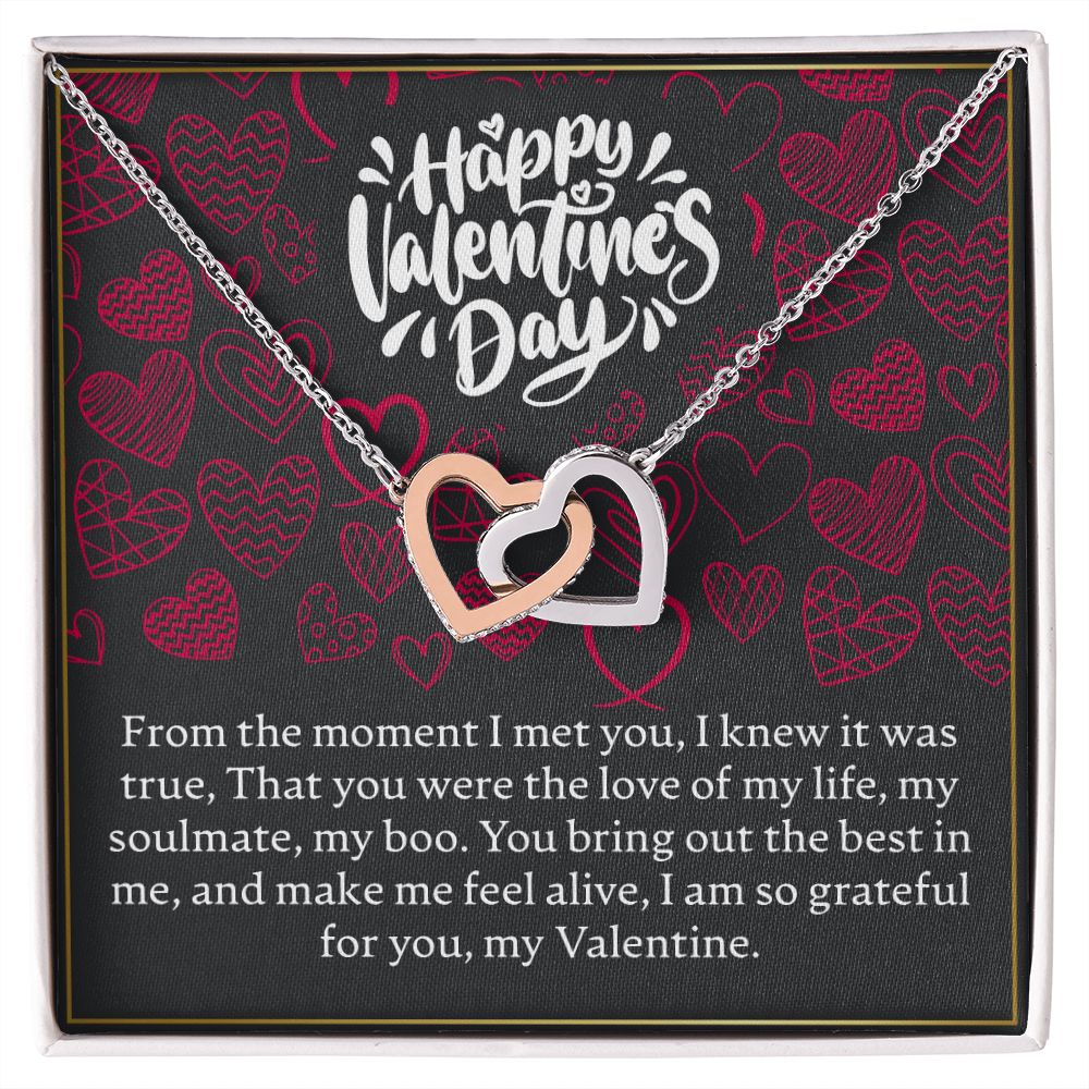 Happy Valentine's Day - Interlocking Hearts Necklace - JustFamilyThings