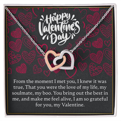 Happy Valentine's Day - Interlocking Hearts Necklace - JustFamilyThings