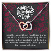 Load image into Gallery viewer, Happy Valentine&#39;s Day - Interlocking Hearts Necklace - JustFamilyThings
