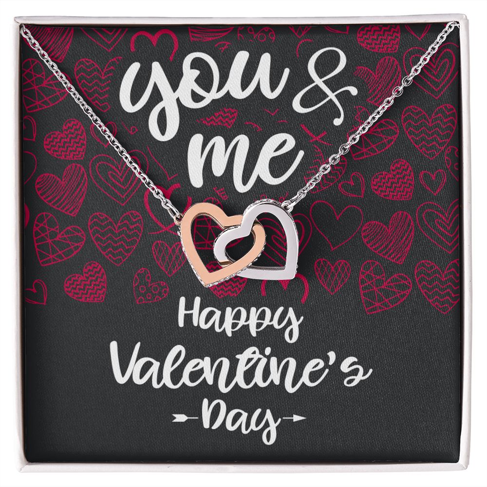 You & Me, Happy Valentine's Day - Interlocking Hearts Necklace - JustFamilyThings