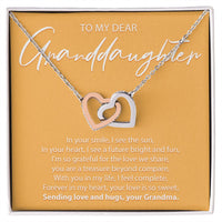 Load image into Gallery viewer, To My Dear Granddaughter - In Your Smile I See The Sun - Interlocking Hearts Necklace - JustFamilyThings
