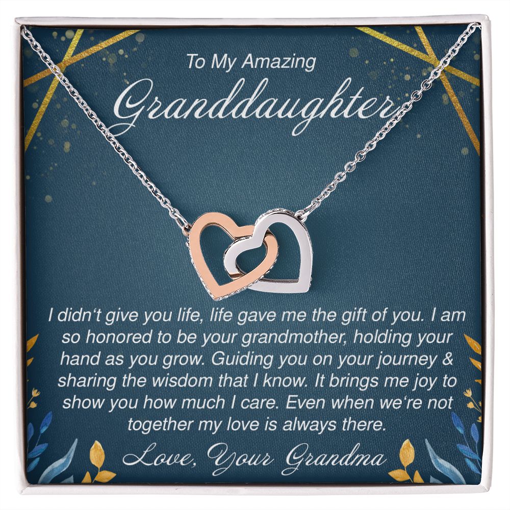 To My Amazing Granddaughter - Interlocking Hearts Necklace - JustFamilyThings