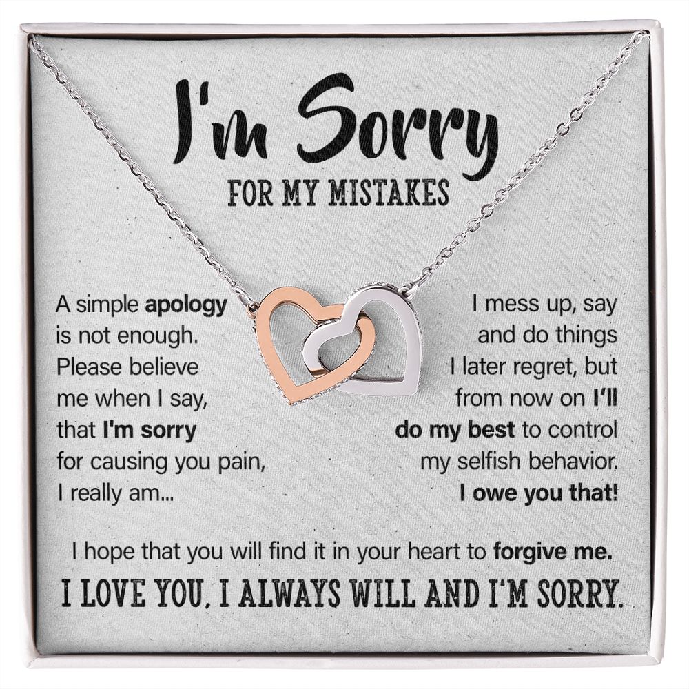 I'm Sorry For My Mistakes - Interlocking Hearts Necklace - JustFamilyThings