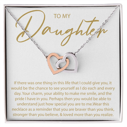 To My Daughter - If There Was One Thing I Could Give You - Interlocking Hearts Necklace - JustFamilyThings