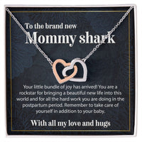 Load image into Gallery viewer, To The Brandnew Mommy Shark - Interlocking Hearts Necklace
