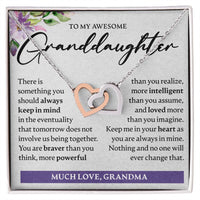 Load image into Gallery viewer, To My Awesome Granddaughter - Interlocking Hearts Necklace - JustFamilyThings
