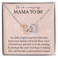 Load image into Gallery viewer, To An Amazing Mama To Be - Interlocking Hearts Necklace - JustFamilyThings
