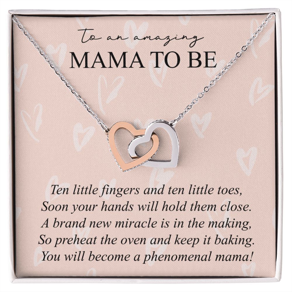 To An Amazing Mama To Be - Interlocking Hearts Necklace - JustFamilyThings