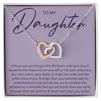 Load image into Gallery viewer, To My Daughter - If There Was One Thing I Could Give You - Interlocking Hearts Necklace - JustFamilyThings
