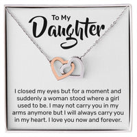 Load image into Gallery viewer, To My Daughter - Interlocking Hearts Necklace - JustFamilyThings
