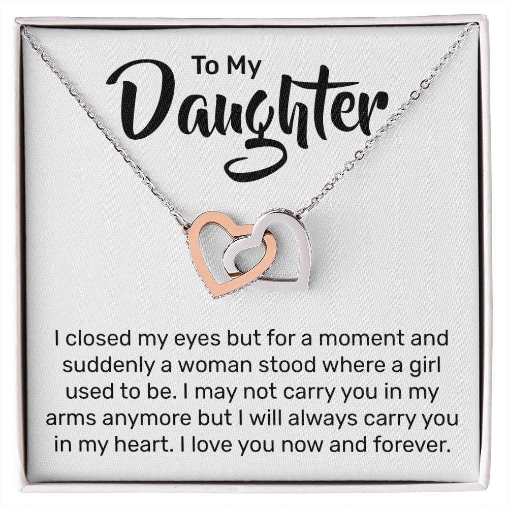 To My Daughter - Interlocking Hearts Necklace - JustFamilyThings