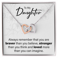 Load image into Gallery viewer, To My Daughter - You Are Loved - Interlocking Hearts Necklace - JustFamilyThings
